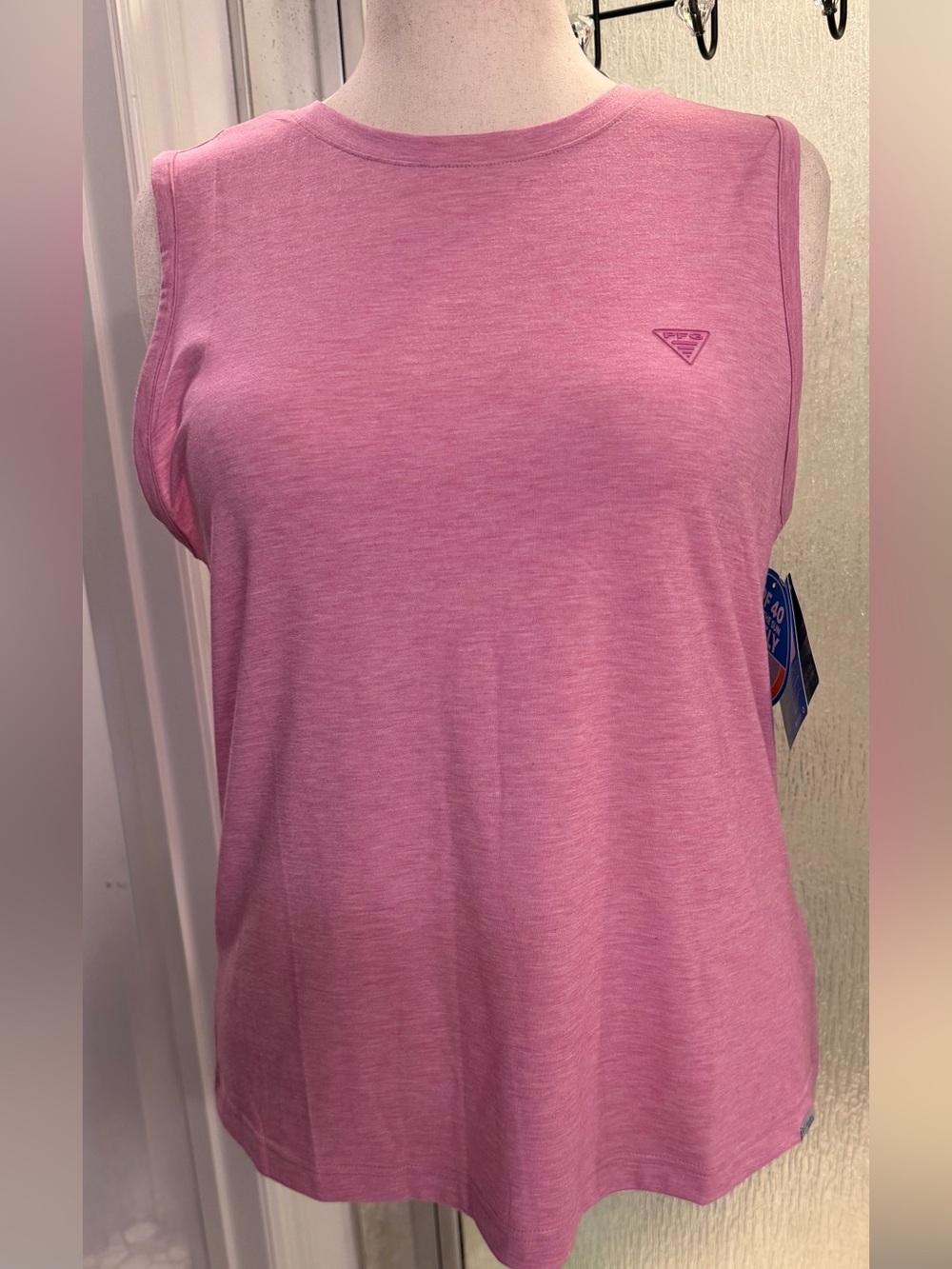 NWT Columbia PFG Uncharted Tank Top Pink Heather XXL Sun Protection $25